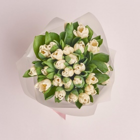 Букет 25 Белых тюльпанов