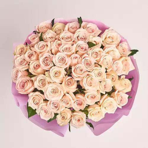 Product image Bouquet of 51 Light Pink Roses, packaging: Purple, vendor code: 2927