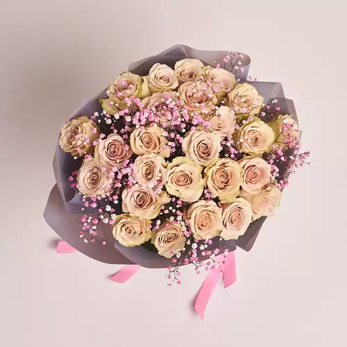 Product image Bouquet of 25 Quicksand and Gypsophila, vendor code: 2928