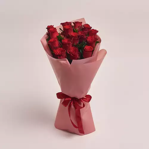 Product image Bouquet 15 Red Rose Rhodos, packaging: Powder, vendor code: 2954