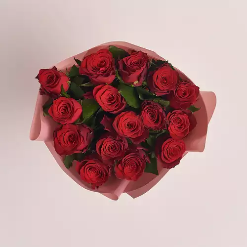 Product image Bouquet 15 Red Rose Rhodos, packaging: Powder, vendor code: 2954