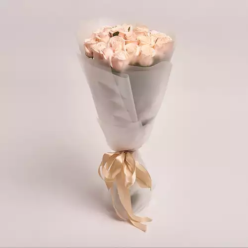 Product image Bouquet of 19 Cream roses, packaging: Transparent, vendor code: 2955