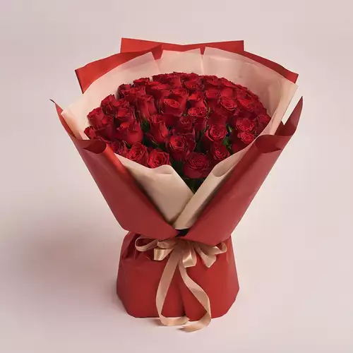 Product image Bouquet 51 Red Rose Rhodos, packaging: Red, vendor code: 2958