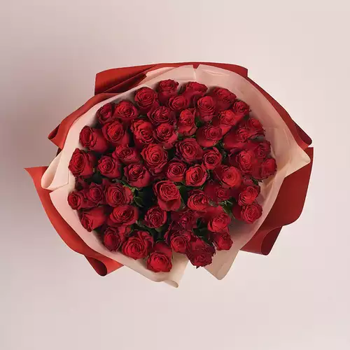 Product image Bouquet 51 Red Rose Rhodos, packaging: Red, vendor code: 2958