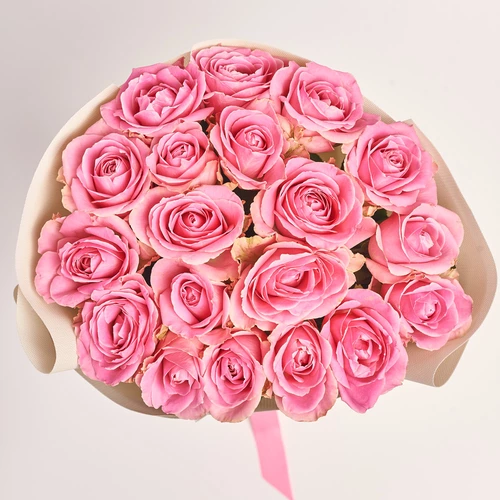 Product image Bouquet of 19 Pink Roses, packaging: Kafin cream, vendor code: 2963