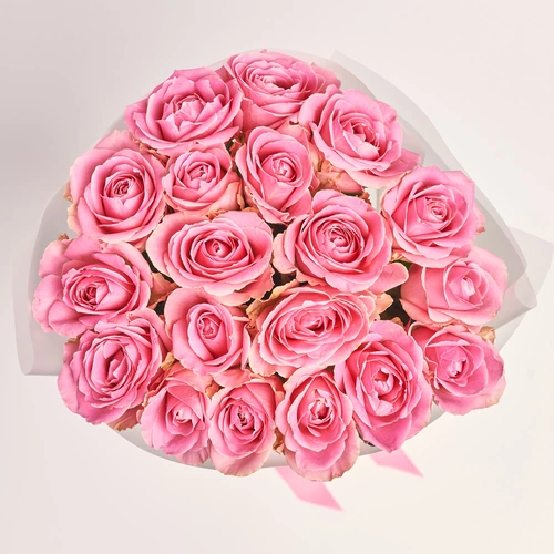 Product image Bouquet of 19 Pink Roses, packaging: Transparent, vendor code: 2963