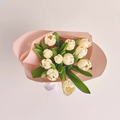 Product image Bouquet of 11 White tulips, packaging: Powder, vendor code: 2977