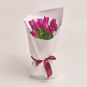 Букет 11 Фиолетовых тюльпанов