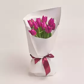 Букет 11 Фиолетовых тюльпанов