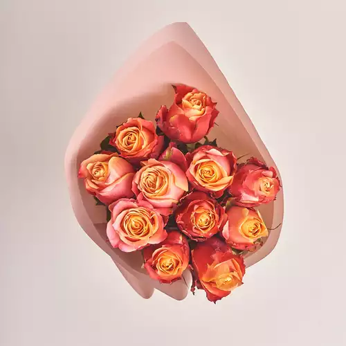 Product image Bouquet of 11 Bicolor roses, packaging: Powder, vendor code: 2983