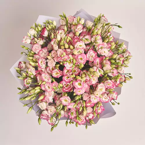 Product image Bouquet 51 White-rose eustoma, packaging: Gray, vendor code: 2994