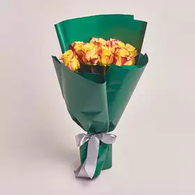 Bouquet of 11 Yellow-red roses