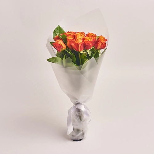 Product image Bouquet of 11 Orange roses, packaging: Transparent, vendor code: 2997