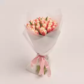 Букет 35 Розово-белых тюльпанов