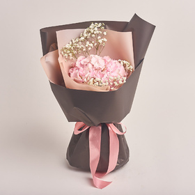 Bouquet 1 Pink Hydrangea and Gypsophila 