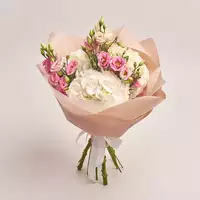 Bouquet 3 White Hydrangeas and Eustoma