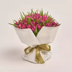 Букет 51 Фиолетовый пионовидный тюльпан