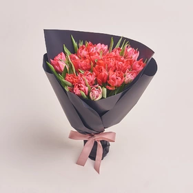 Bouquet 25 Hot pink peony tulip