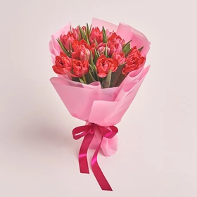 Bouquet 15 Hot pink peony tulip