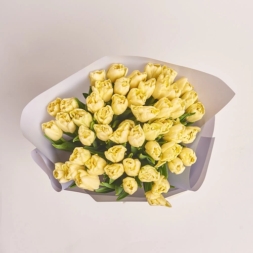 Product image Bouquet 51 Cream peony tulip, packaging: Gray, vendor code: 3107