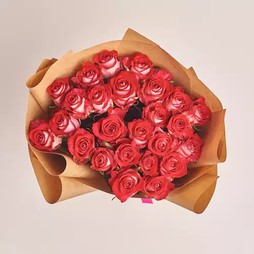 Product image Bouquet of 25 Roses All Star, packaging: Craft, vendor code: 3113