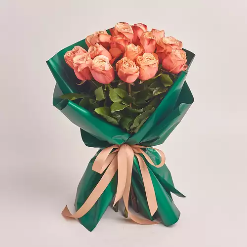 Product image Bouquet of 15 Roses Kahala, packaging: Green, vendor code: 3130