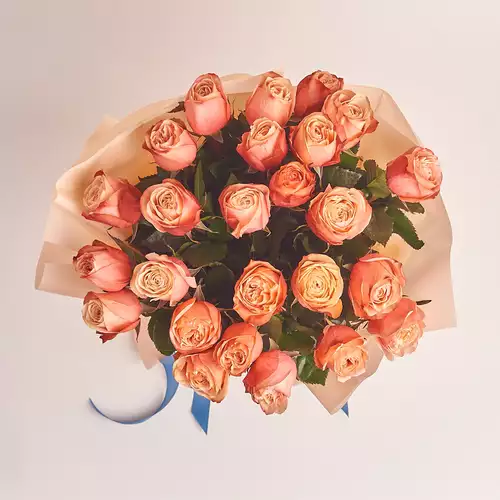 Product image Bouquet of 25 Roses Kahala, packaging: Peach, vendor code: 3131