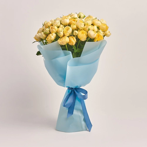 Product image Bouquet 15 Yellow Rose Spray, packaging: Blue, vendor code: 3134