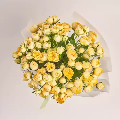 Product image Bouquet 15 Yellow Rose Spray, packaging: Transparent, vendor code: 3134