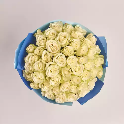 Product image Bouquet of 51 Roses Athena, packaging: Gradiens blue, vendor code: 3136