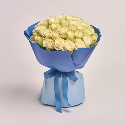 Product image Bouquet of 51 Roses Athena, packaging: Gradiens blue, vendor code: 3136