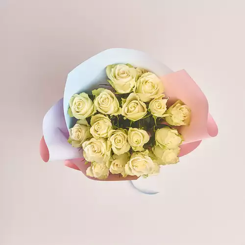 Product image Bouquet 19 Roses Athena, packaging: Gradiens light blue, vendor code: 3139
