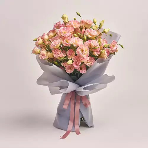 Product image Bouquet of 25 Eustomas Champagne, packaging: Gray, vendor code: 3143