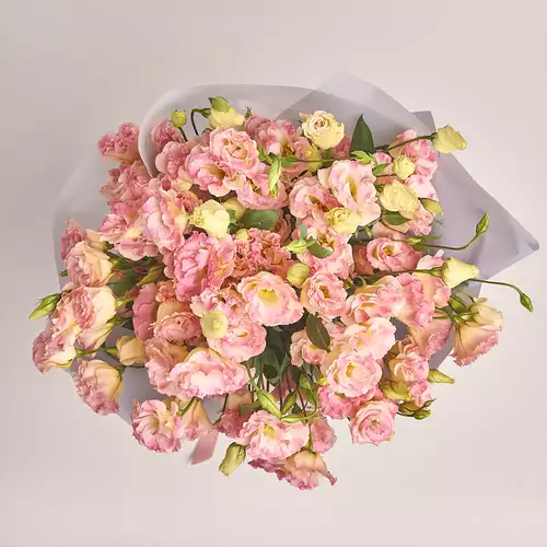 Product image Bouquet of 25 Eustomas Champagne, packaging: Gray, vendor code: 3143