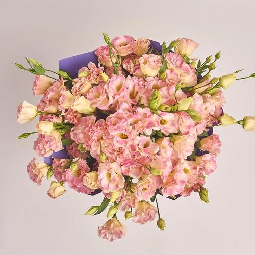 Product image Bouquet of 31 Eustomas Champagne, packaging: Gradiens violet, vendor code: 3144