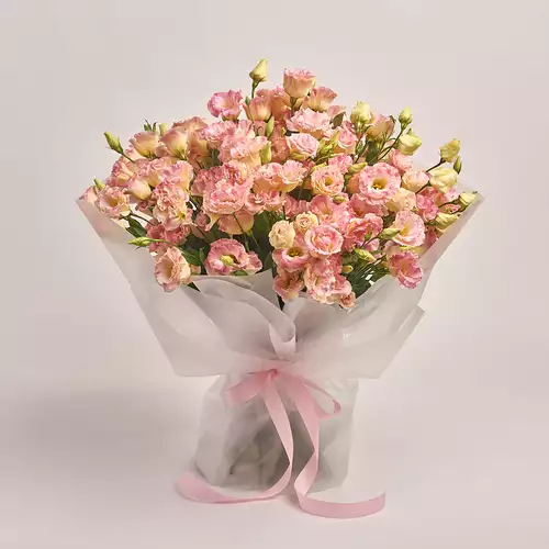 Product image Bouquet of 51 Eustomas Champagne, packaging: Transparent, vendor code: 3145