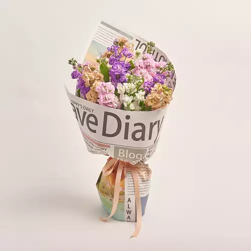 Product image Bouquet 15 Matthiolus Mix, packaging: Newspaper, vendor code: 3153
