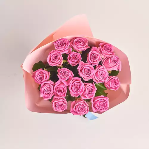 Product image Bouquet of 19  Roses Aqua, packaging: Gradiens light blue, vendor code: 3168