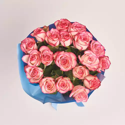 Product image Bouquet of 19 Roses Paloma, packaging: Gradiens blue, vendor code: 3169