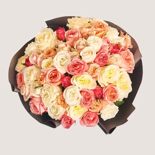 Product image Bouquet of 51 peony Roses Мix, packaging: 
Graphite, SKU: 3177