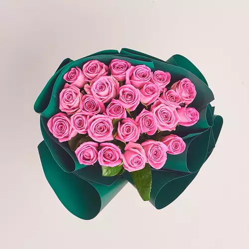Product image Bouquet of 25  Roses Aqua, packaging: Green, vendor code: 3178