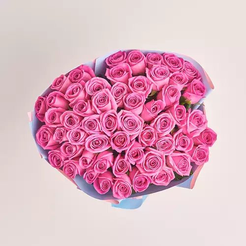 Изображение товара Букет 51 Роза Аква, упаковка: Градиент голубой, артикул: 3179