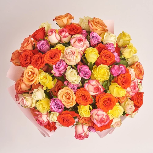 Product image Bouquet of 101 Mixed Roses, packaging: Composite light pink, vendor code: 3181