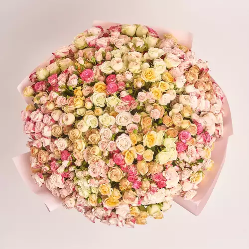 Product image Bouquet of 101 spray Roses mix, packaging: Composite light pink, vendor code: 3183