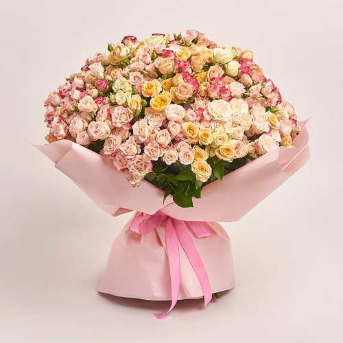 Product image Bouquet of 101 spray Roses mix, packaging: Composite light pink, vendor code: 3183