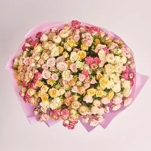 Product image Bouquet of  51 Roses spray Мix, packaging: Purple, vendor code: 3184