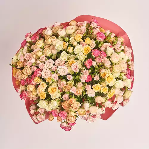 Product image Bouquet of  51 Roses spray mix, packaging: Kafin rust, vendor code: 3184