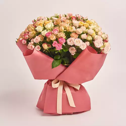 Product image Bouquet of  51 Roses spray mix, packaging: Kafin rust, vendor code: 3184