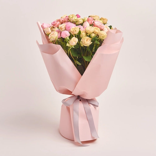 Product image Bouquet of 15 peony Roses spray mix, packaging: Composite light pink, vendor code: 3186