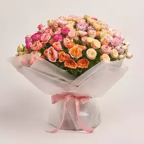 Bouquet of 51 peony Roses spray mix